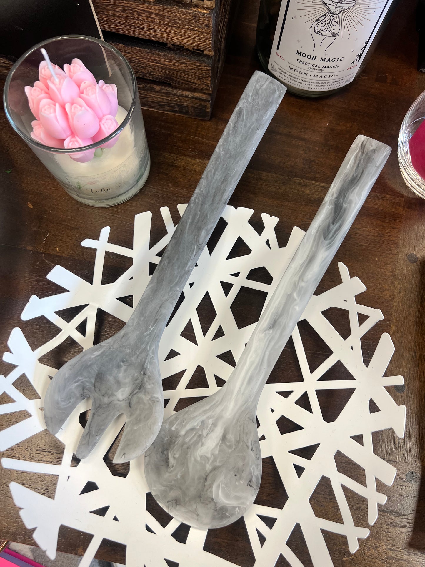 Grey Resin Marble Servers