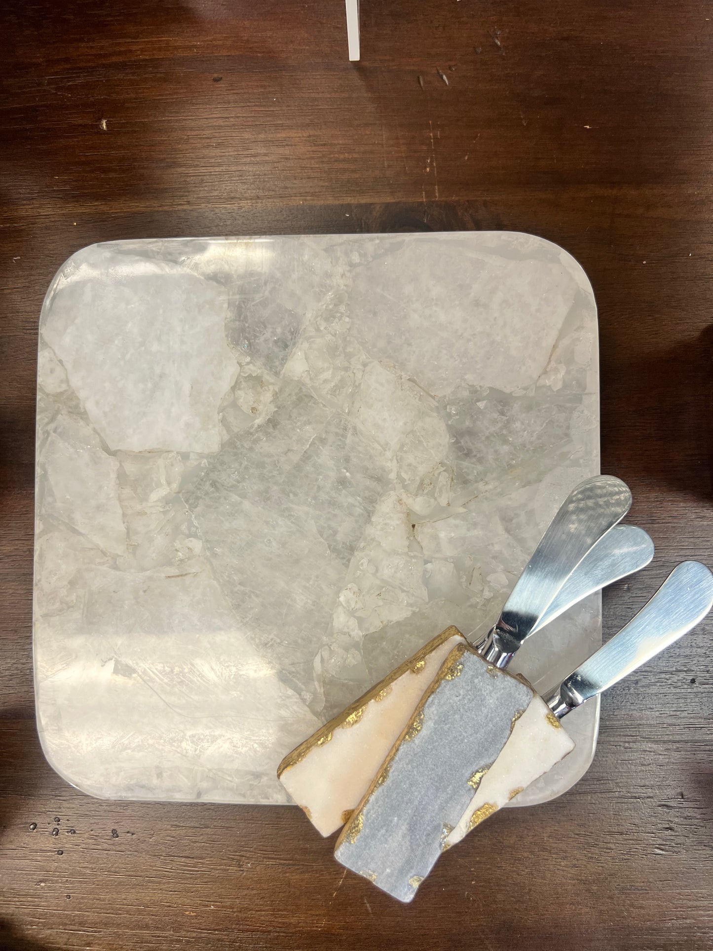 White Quartz Cheese Board/Trivet
