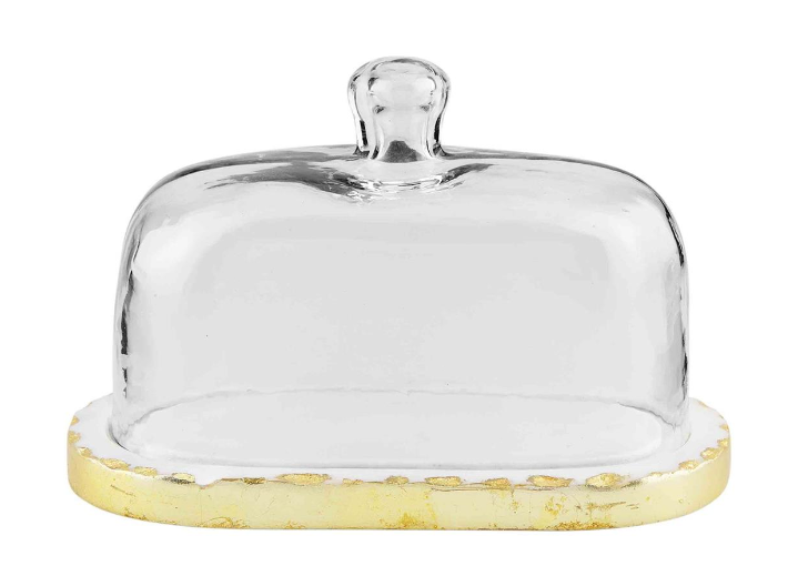 Gold Edge Butter Dish