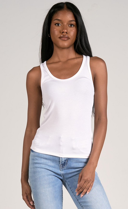 White Ribbed Tank