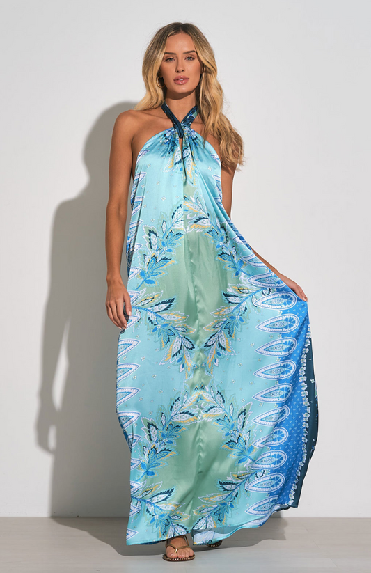 FINAL SALE Bali Printed Maxi Halter Dress