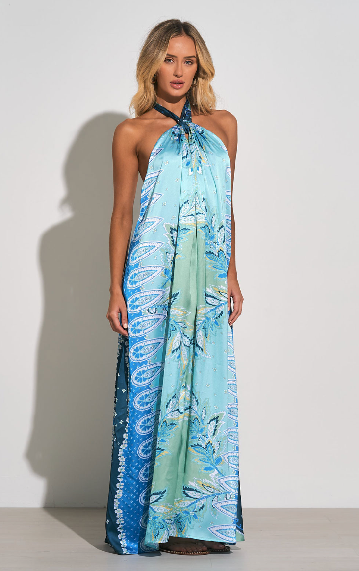 FINAL SALE Bali Printed Maxi Halter Dress