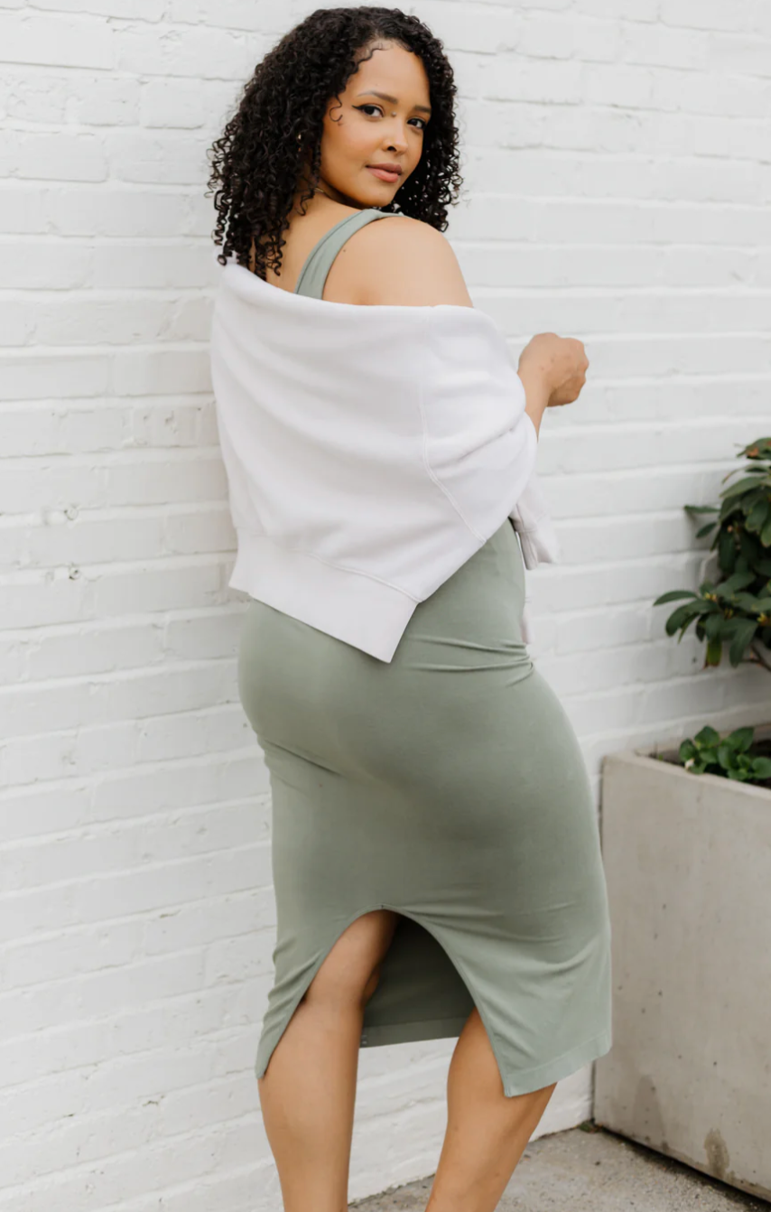 Sage Reversible Midi Dress