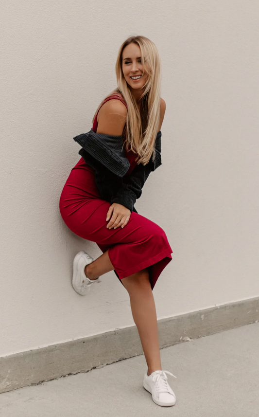 Berry Reversible Midi Dress