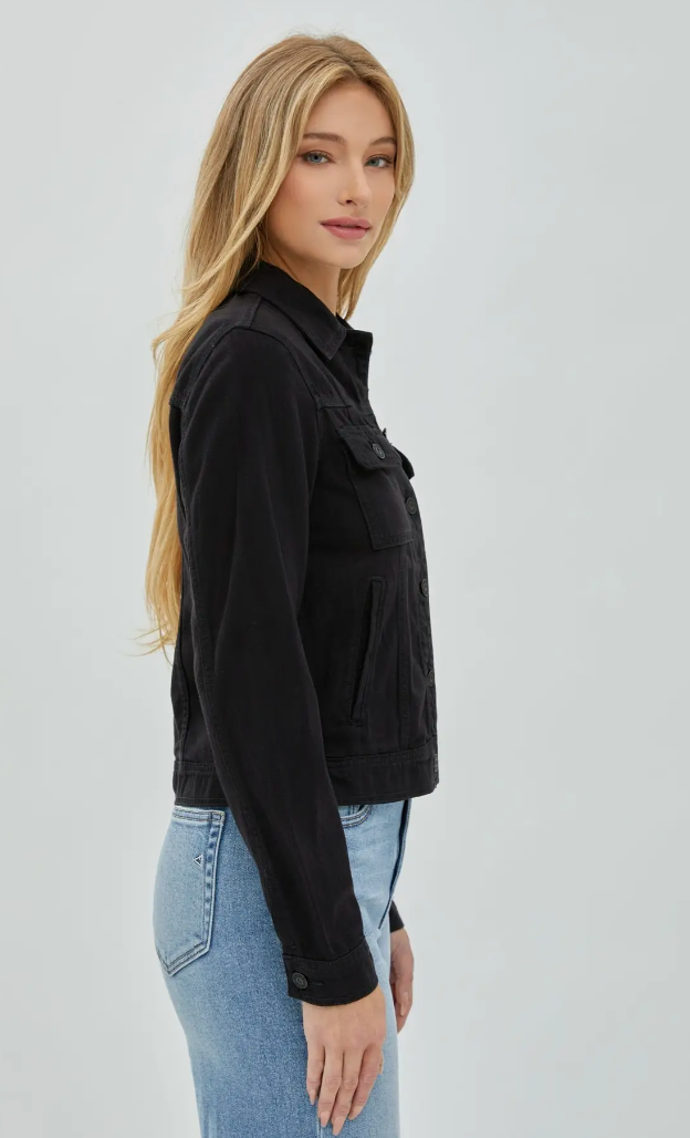 Black Cropped Fitted Jacket