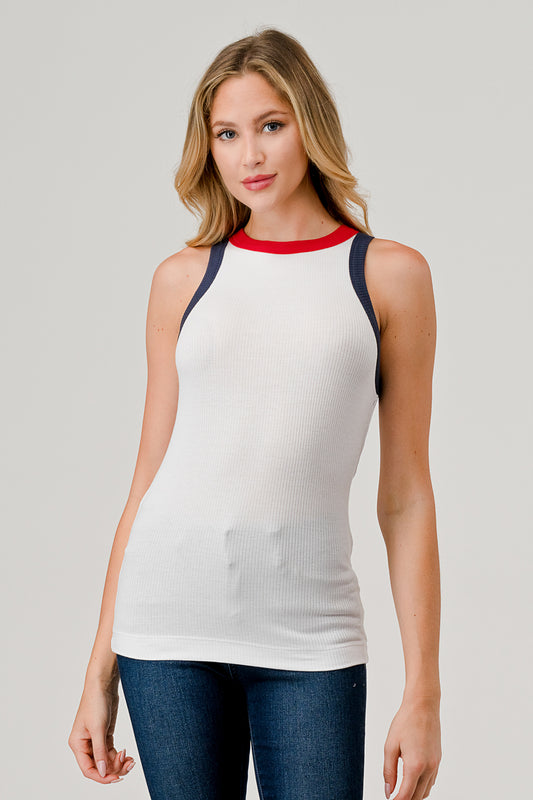 FINAL SALE Color Block Rib Tank