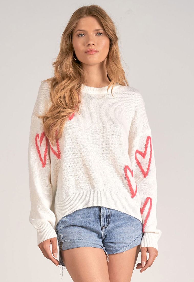 Sweater with Pink Hearts