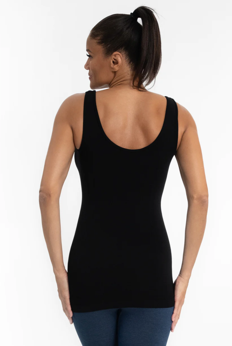 Black Reversible V-neck Scoop Tank