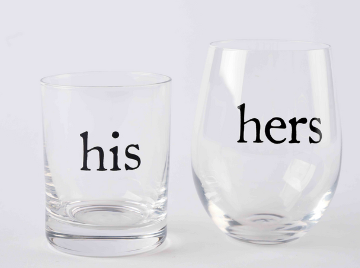 His & Hers Boxed Glass Set of 2