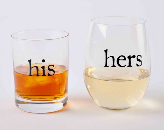 His & Hers Boxed Glass Set of 2