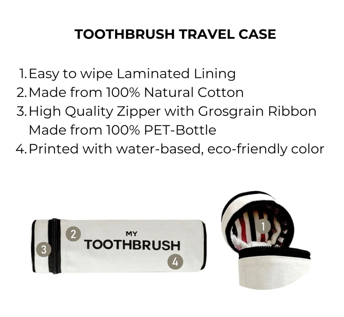 White Toothbrush Travel Case