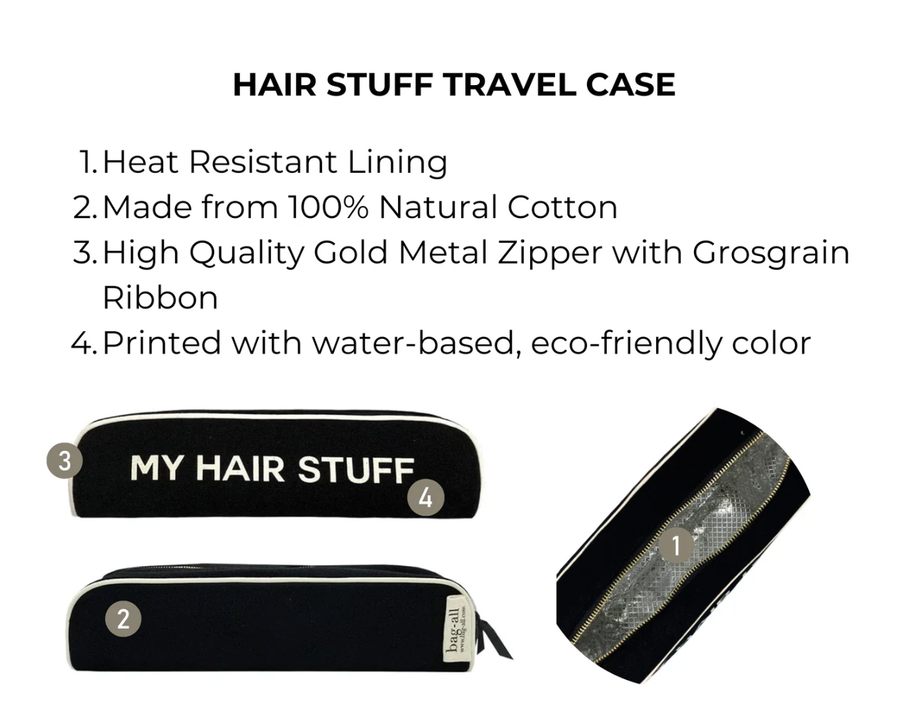 Black Hair Stuff Travel Case