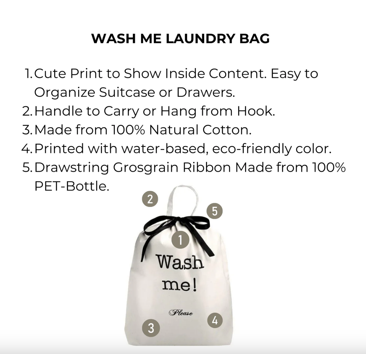 Cream Wash Me, Laundry Bag