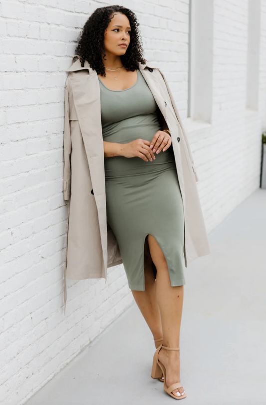 Sage Reversible Midi Dress