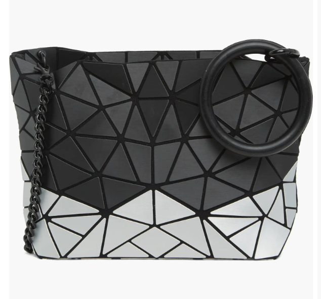 2-Tone Slanted Triangle Geo Clutch