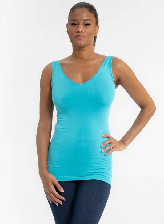 Aqua Reversible V-neck/Scoop Tank