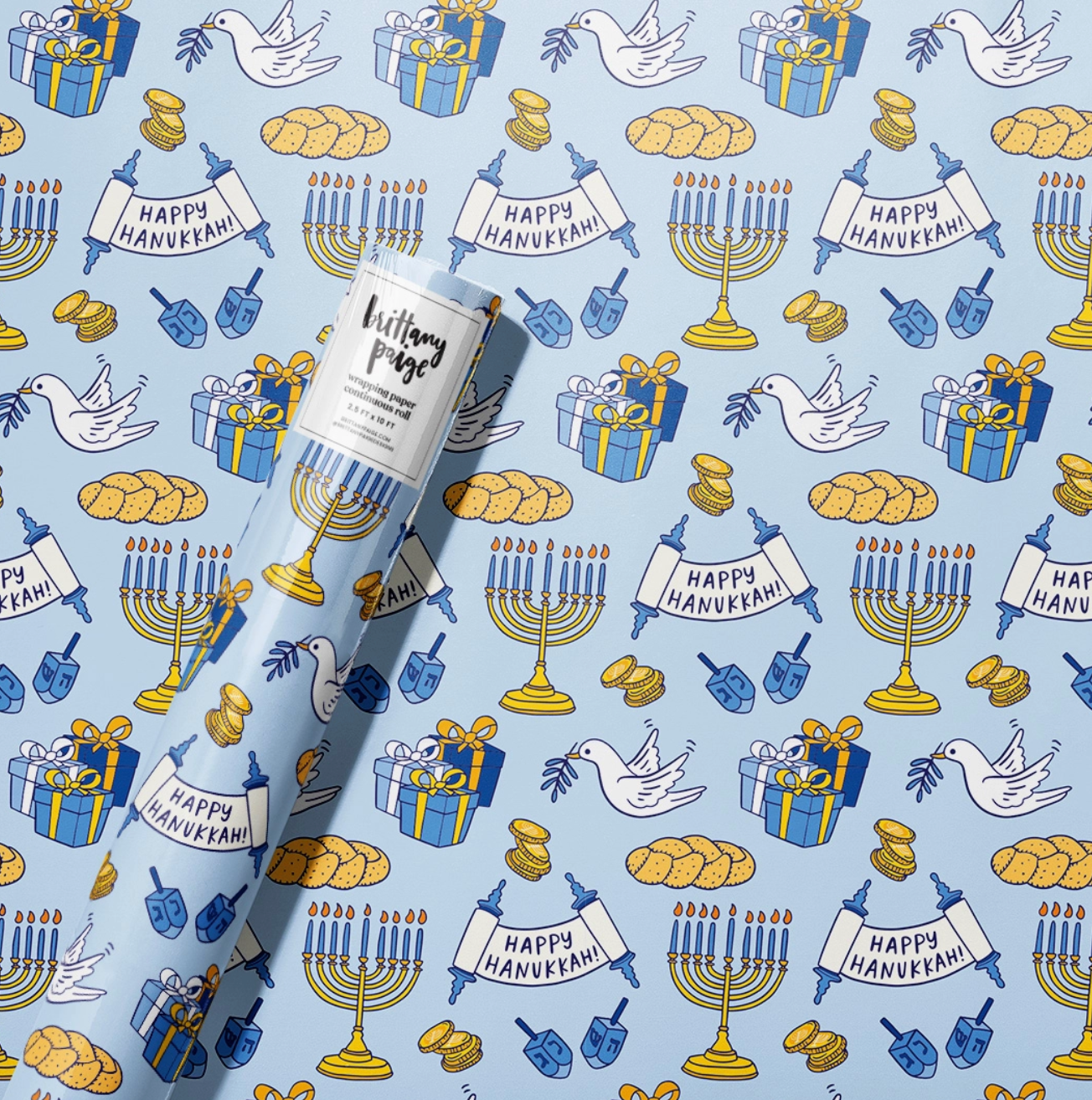 Happy Hanukkah Wrapping Paper Roll