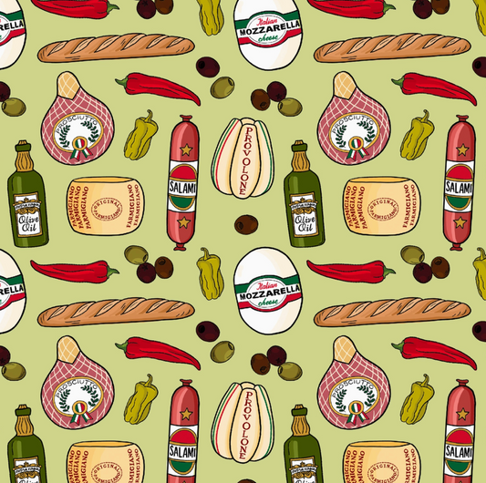 Italian Meats & Cheeses Christmas Wrapping Paper Roll