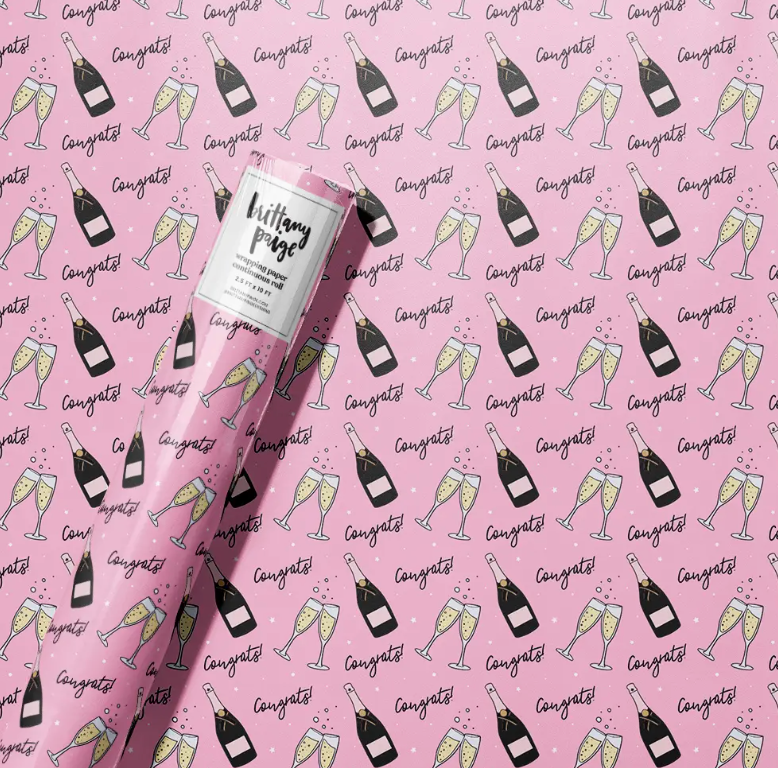 Congrats Champagne Wrapping Paper Roll