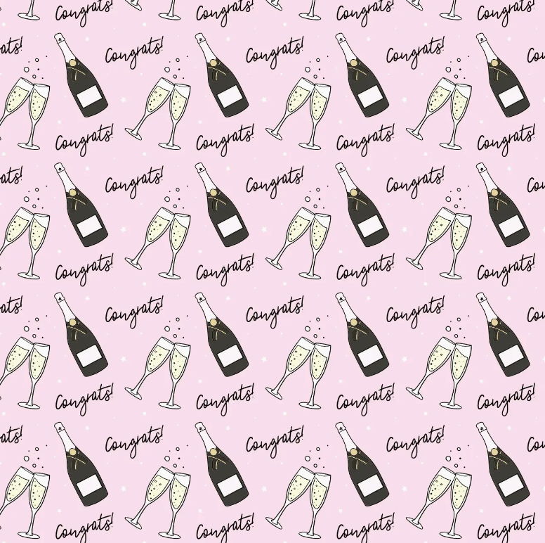 Congrats Champagne Wrapping Paper Roll