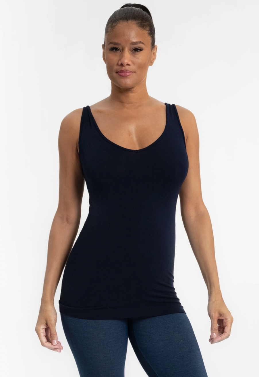 Reversible V-Neck/Scoop Neck Tank Navy Tank