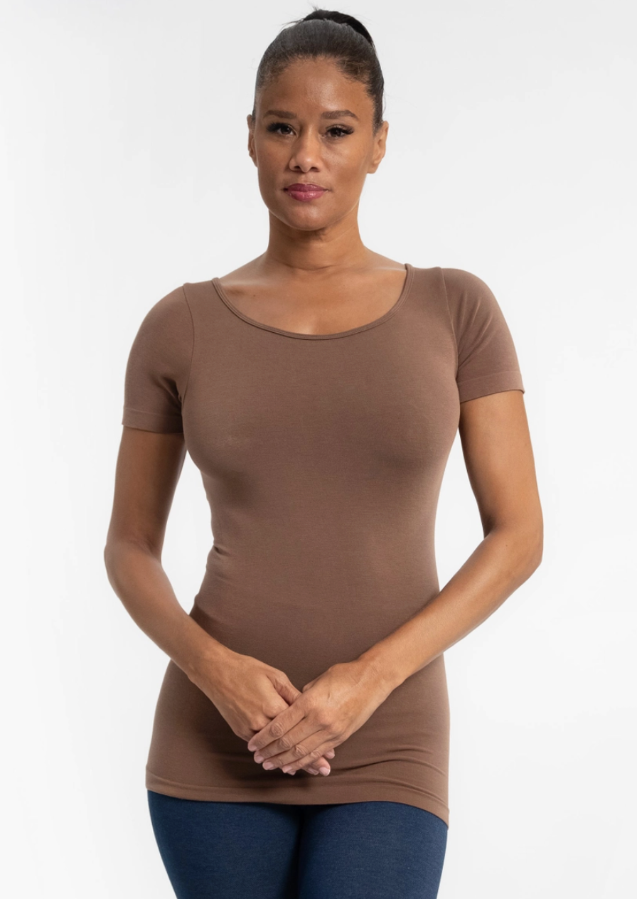 Toffee Short Sleeve Reversible Top