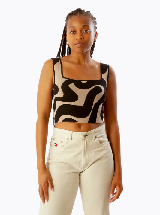 Black/Taupe Swirl Tank